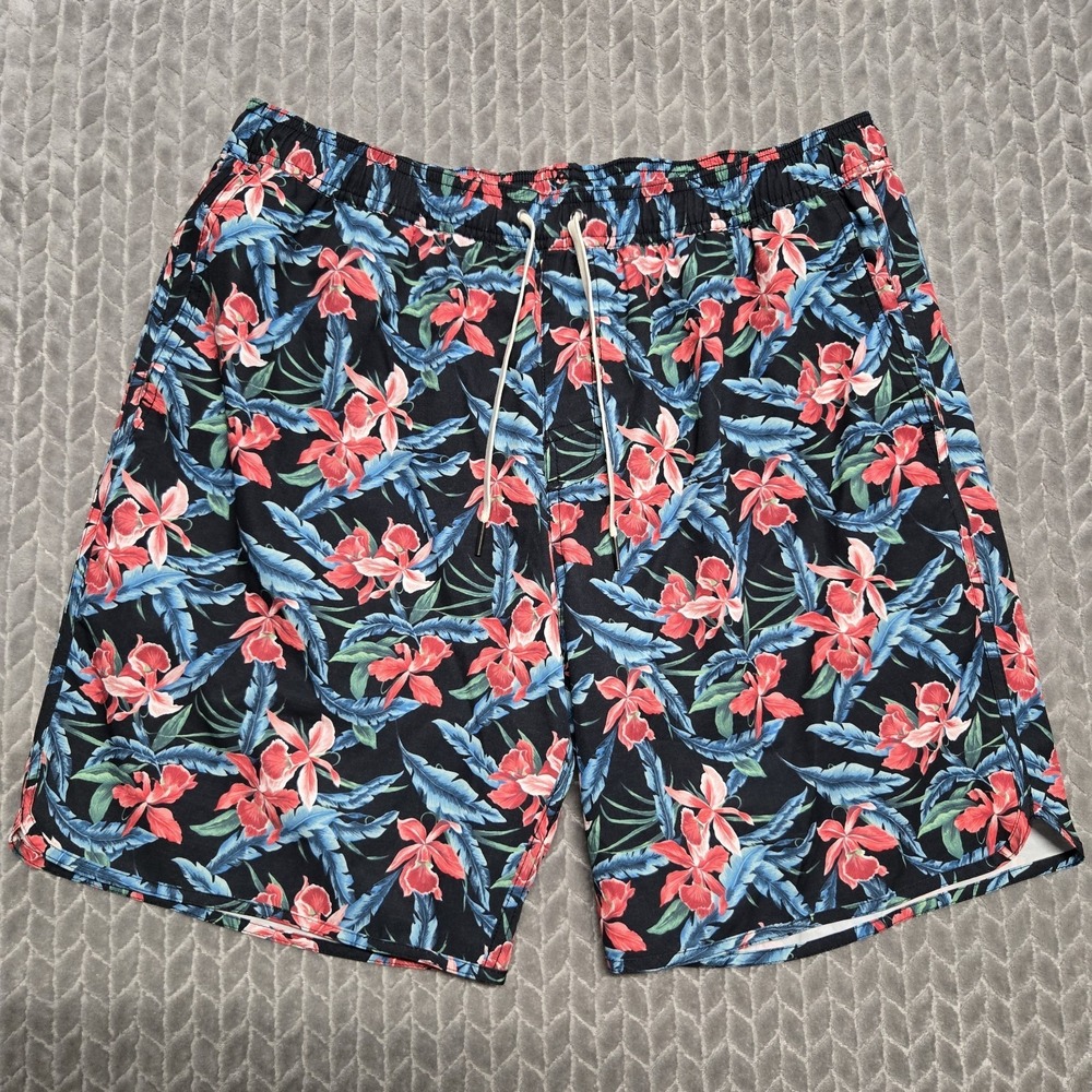 Fair Harbor Shorts Swim Trunks Mens Size XL Hawaiian Floral Casual Hybrid